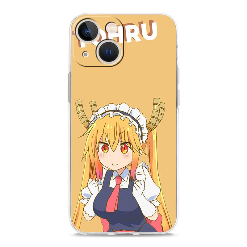 Dragon Maid Anime For iPhone 14 13 11 12 Pro Max X XR XS Phone Case For iPhone 14 7 8 Plus SE Clear Soft Silicone Cover Fundas