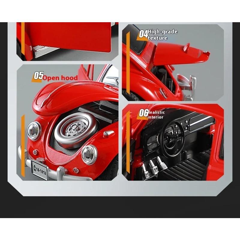 1/18 Volkswagen Beetle 1955 Alloy Metal Diecast Model Car Toy Car High Simulation Classic Collection Hobbies Holiday Gifts Child