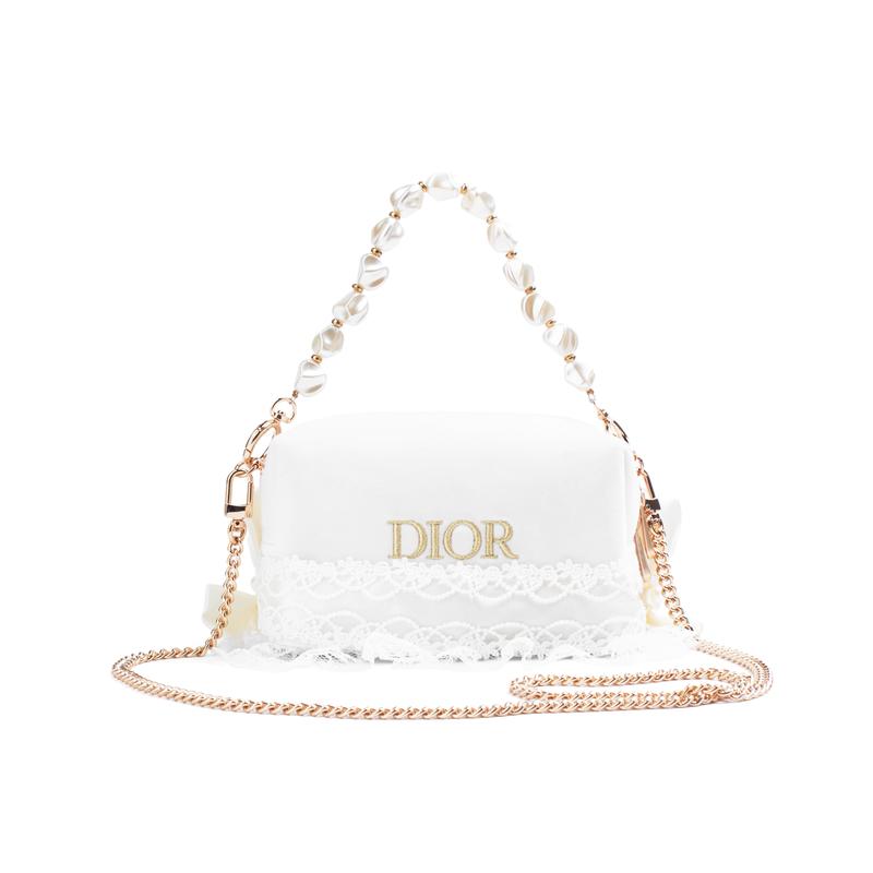 

DIOR [Customized Cosmetic Bag] Amber Moonlight Belle Delicate Elegant Lace Decoration Girly Heart Gentle and Sweet Style Regular Velvet Cosmetic Bag янтарь