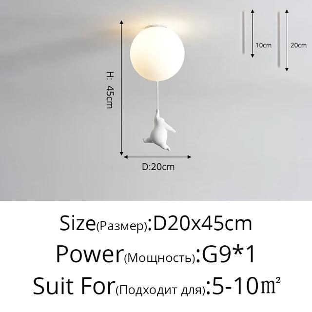 Cartoon Bear Baby Led Chandeliers Balloon Lights Children Bedroom Living Dining Room Pendant Hanging Lightings Designer Lamps