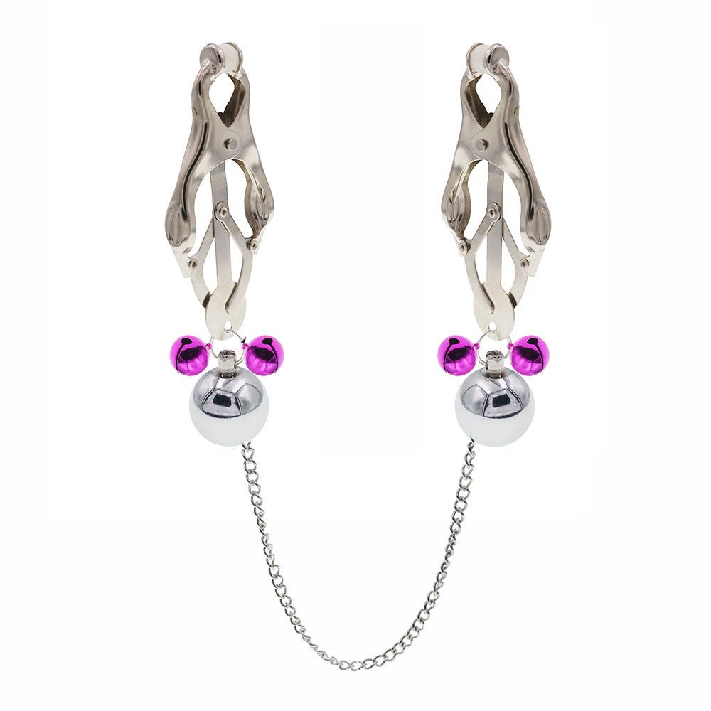 Sexy Nipple Clamp Bell Pendant Chain Clamp Plum Blossom Clip Adult Products Sex Tools Passion Female Temptation