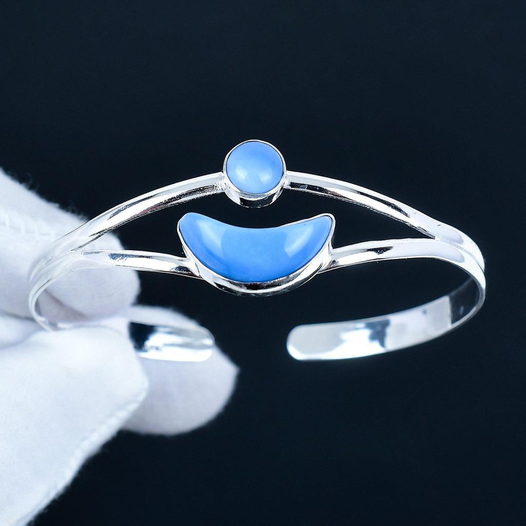 Owyhee Opal Gemstone Handmade Cuff Bangle 925 Sterling Silver Cuff Bangle,  Owyhee Opal Bracelet For Wife , Unisex Bangle, Father's Day Gift