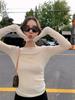 2025 Autumn/Winter Women's Herringbone Wool One-Shoulder Knit Top