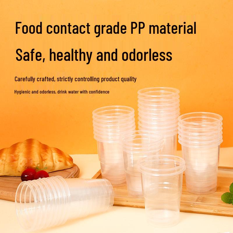 Transparent Thickened Disposable Plastic Cups for Airline, Catering, and Household Use - Free Shipping