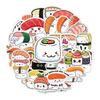 50 Blätter - Glänzende japanische Sushi-Cartoon-Aufkleber für DIY-Handyhüllen, Gepäck und Wasserkocher