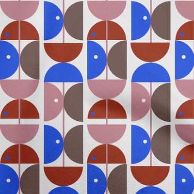 Baumwoll-Popeline, blau, Stoff mit geometrischen Kreisen, Nähstoff, Meterware, bedruckt, DIY-Kleidung, Nähzubehör, 106,7 cm