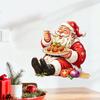 Festive Party Supplies Santa Claus Wall Sticker, Waterproof PVC Decal, Removable Decorative Creative Xmas Gifts for Friends Art Glass Windows