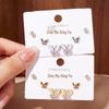 Copper-Plated Gold Butterfly Earrings with Micro-Inlaid Zircon - Fashionable, Versatile, and Luxurious for Women.
