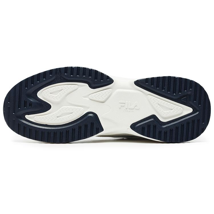 Fila Rayflide Textile, Synthetic Leather Cushioning Lightweight Low Top Casual Shoes Men's White Space Blue F12M242121FCO