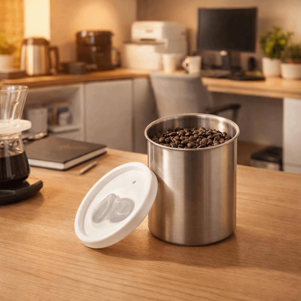 Moisture-proof Coffee Bean Storage Jars Stainless Steel Food Storage Container Tea Tin  Home Use