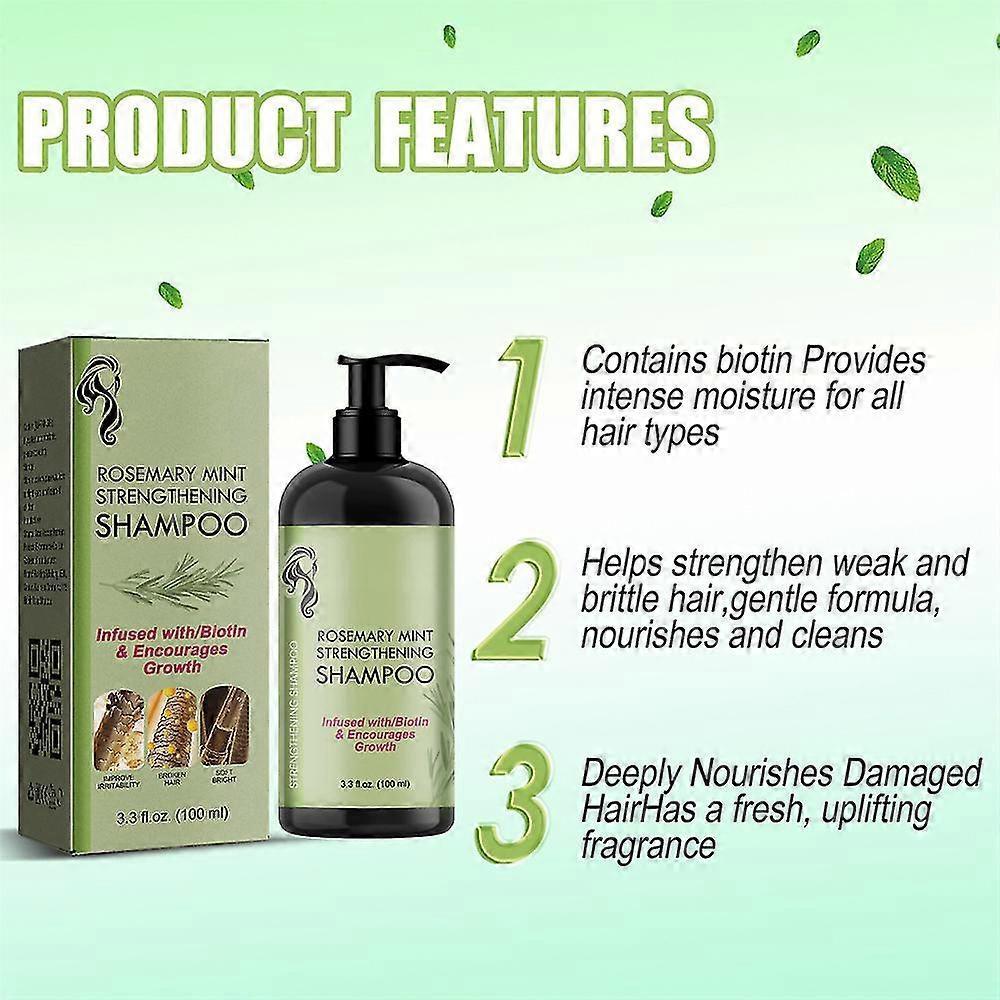 2pcs Rosemary Mint Strengthening Shampoo -aqwg