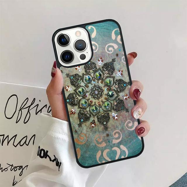 Mandala Sun Flower Retro Floral Phone Case Cover For iPhone 17 Air 15 16 14 13 12 Pro Max 11 Pro Max Plus Coque