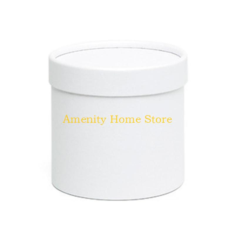 

F26C Gift Box with Lids for Present Cardboard Flower Gift Boxes Cylindrical Packaging Floral Paper Box Bucket белый