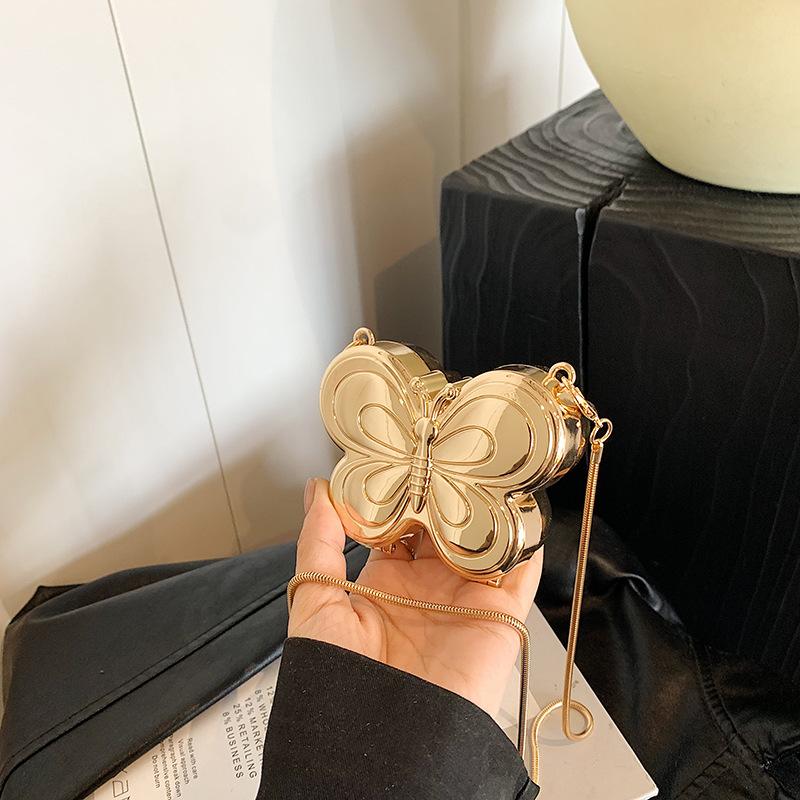 

Сумка-переноска в форме бабочки, женская, с красным конвертом, в виде рта, нишевый дизайн, сумка для ужина на цепочке через плечо золотой