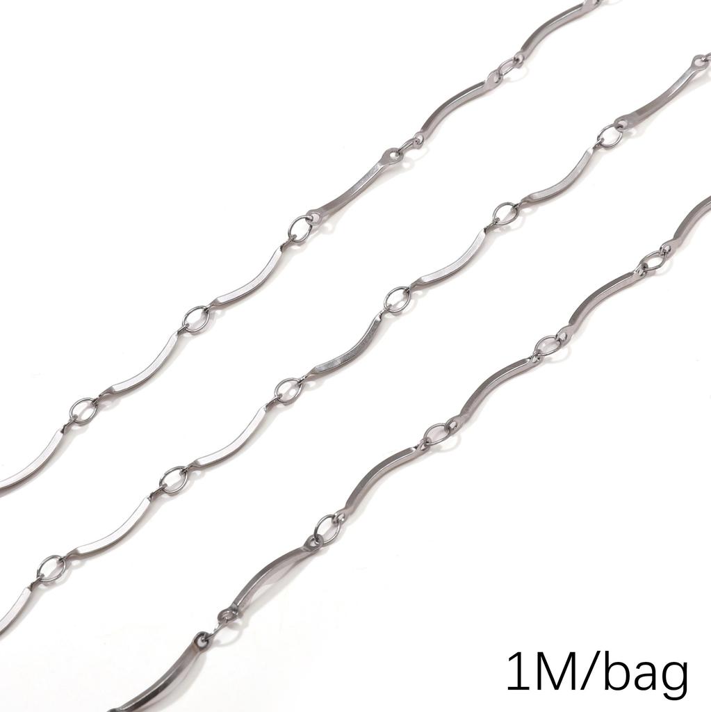 Chaîne Cœur en Acier Inoxydable de 0,5/1 Mètre Chaîne Cubaine Chaîne Punk de Base pour la Fabrication de Colliers Bracelets Bijoux Accessoires