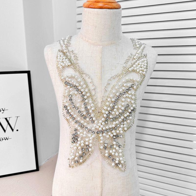 

1 шт. 3D цветок бабочка из бисера вышивка аппликации платья аксессуары нашивки для одежды