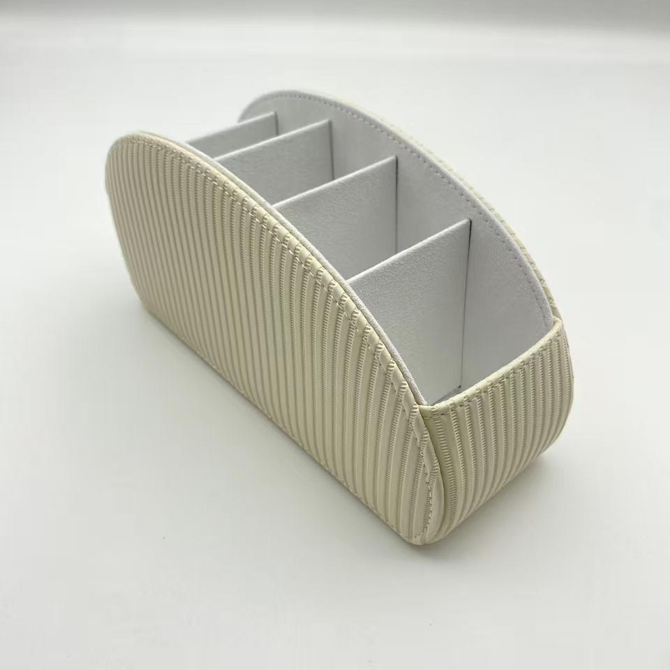 PU Leather Remote Control and Cosmetics Storage Box for Home or Office