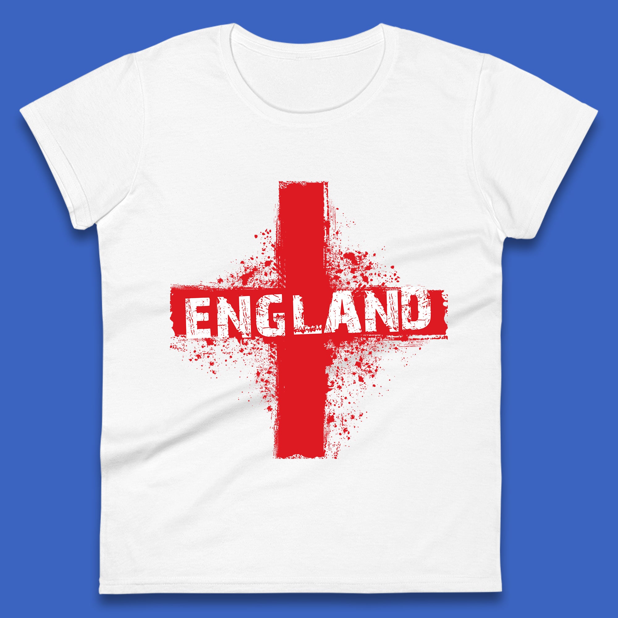 Grunge Flag of England Ladies T-Shirt Mens Tops Tees Unisex L
