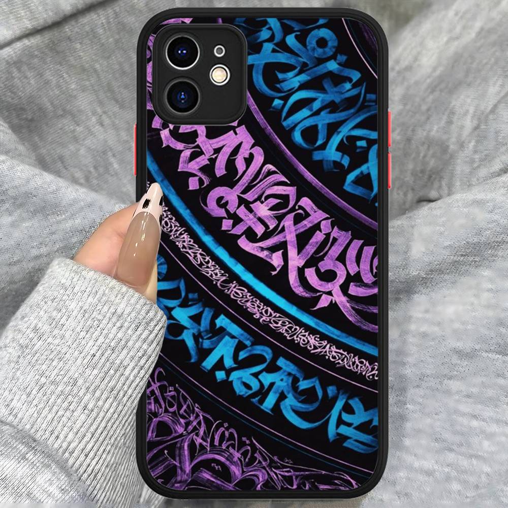

Pokras Totem Design Lampas Art Graffiti For IPhone Air 16 15 14 Plus 13 12 11 Pro Max Matte Cover Jelly Shockproof Phone Case iphone 11