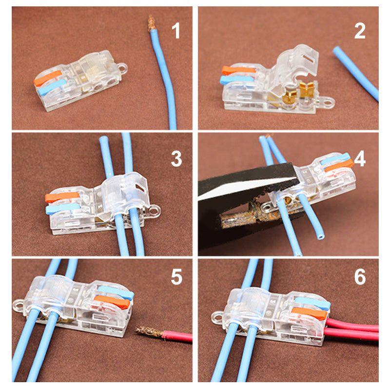 10PCS Mini Connecteur de Fil Type T Rapide Bornes de Connexion Rapide Électrique Sertissage Non Destructif Sans Couper le Câble Ligne Isolée