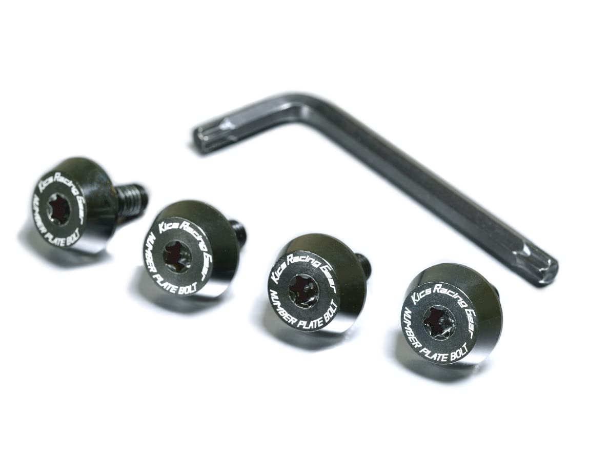 

KYO-EI Kics Number Plate Bolts, 4-Piece Set (For Light Vehicles), Black, NPBK4P