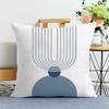Blue Simple Print Decorative Pillowcase Bedroom Living Room Square Cushion Pillowcase