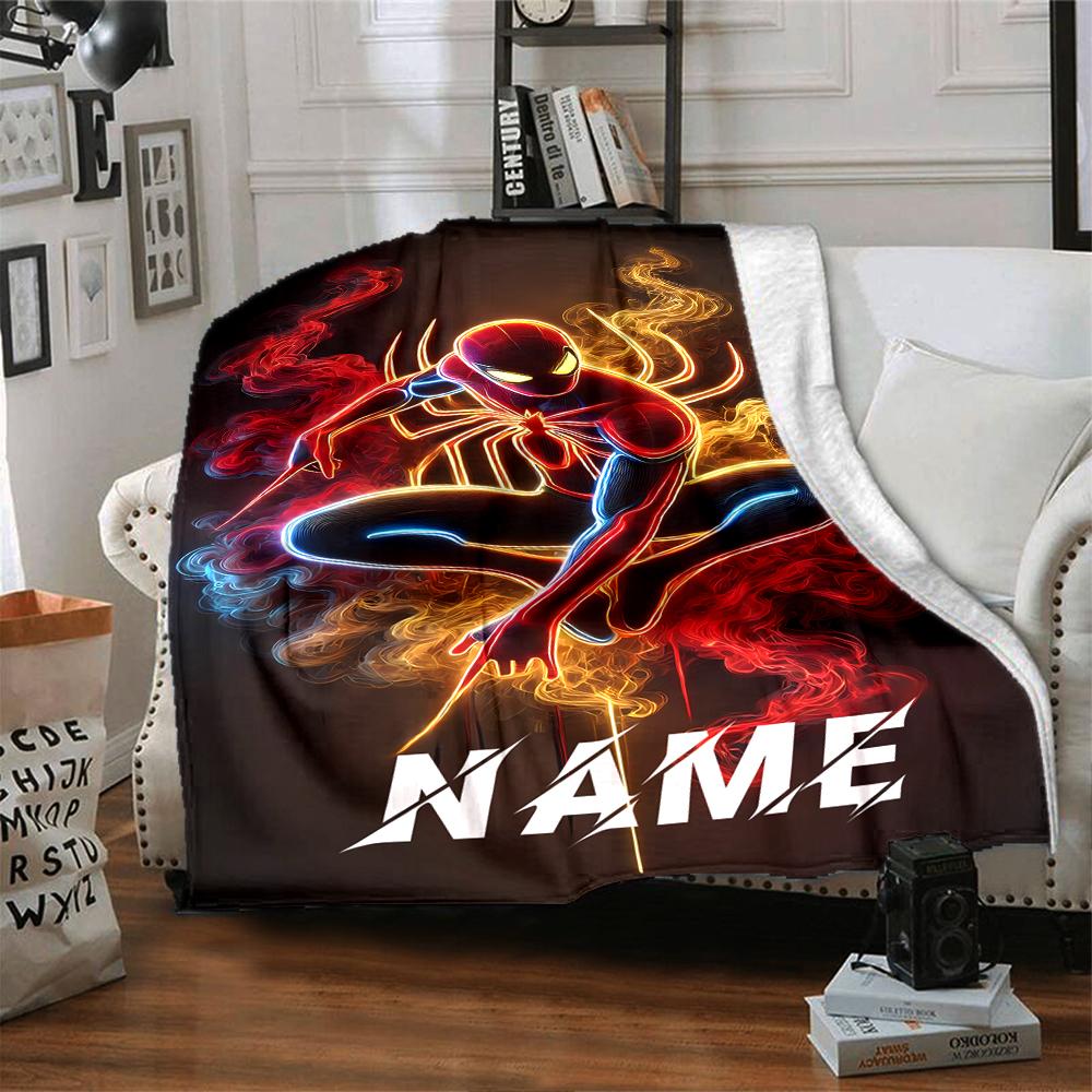 Custom Name "Spider-Man: Web Heroes" blanket for Couch & Bed, Plush Cozy Fuzzy Blanket Super Soft & Warm Blankets for Fall and Winter. 090816