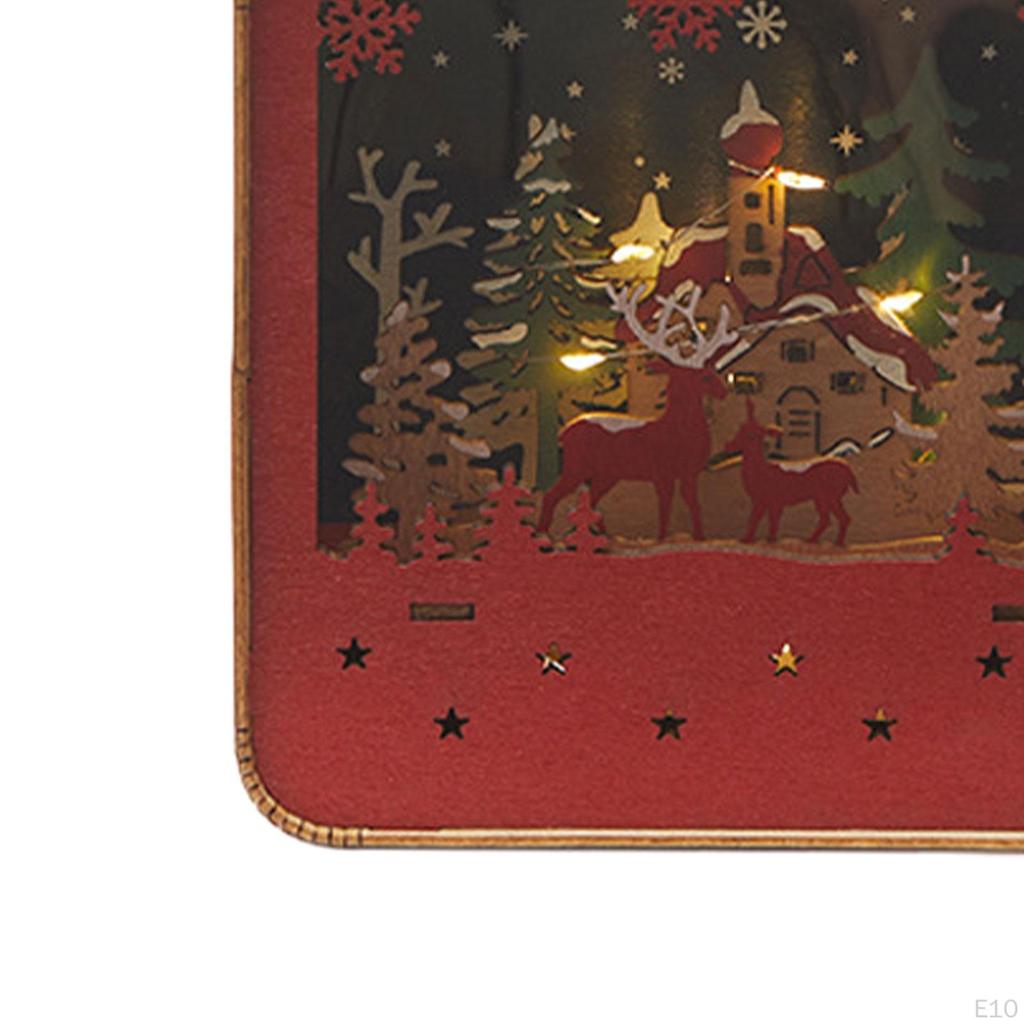 Weihnachts-Schneehaus Leuchtende Szene Holzfigur für Zuhause