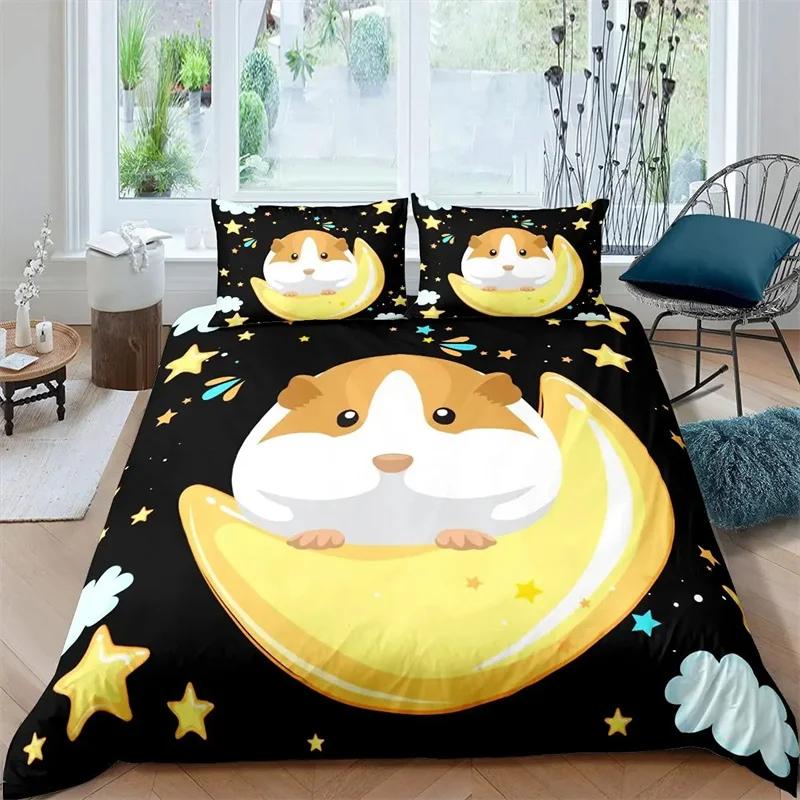 Hamster Bettbezug Haustier Meerschweinchen für Frauen Kinder Jungen Mädchen Lieblich Mini Tiere Bettdeckenbezug für Schlafzimmer Dekorationen
