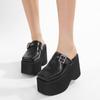Wedges mules shoes Women high heel pumps Fashion slipper sandals platform casual outdoor comfortable Square toe Summer shoes