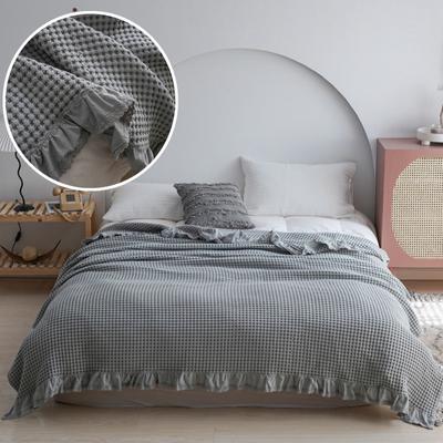 100% Cotton Blanket Summer Bedspread Skin-friendly Plaid Solid Color Throw Blanket Home Bed Linen Ruffles Blankets Quilt