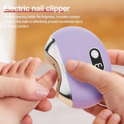 Automatischer elektrischer Nagelknipser mit LCD-Digitalanzeige, 3-Gang-einstellbarer Fingernagelschneider mit LED-Licht, wiederaufladbarer elektrischer Nagelschneider