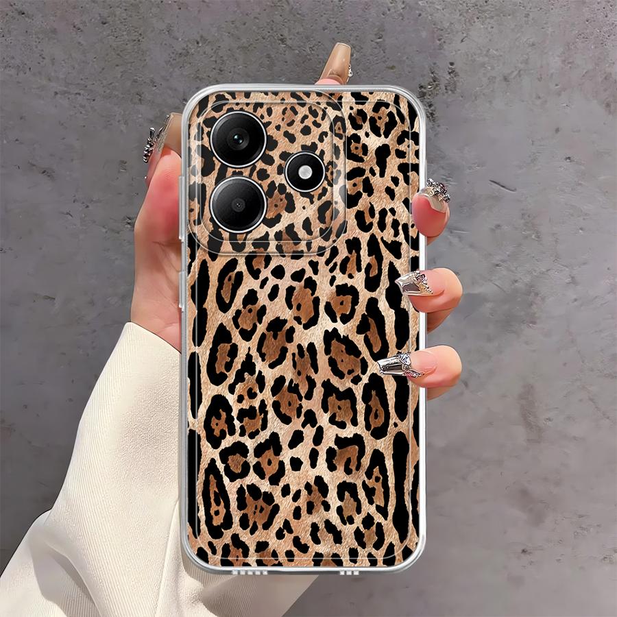 

Brown Leopard Print Case for Xiaomi Redmi Note 14 Pro Plus Note 13 9 10 11S 14C 13C 10S A4 12S 11 12 Soft Phone Cover Redmi Note 9