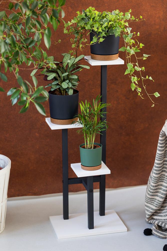 PEAK Universal Flower Stand - White, 3-tier Flower Stand for 3 Pots