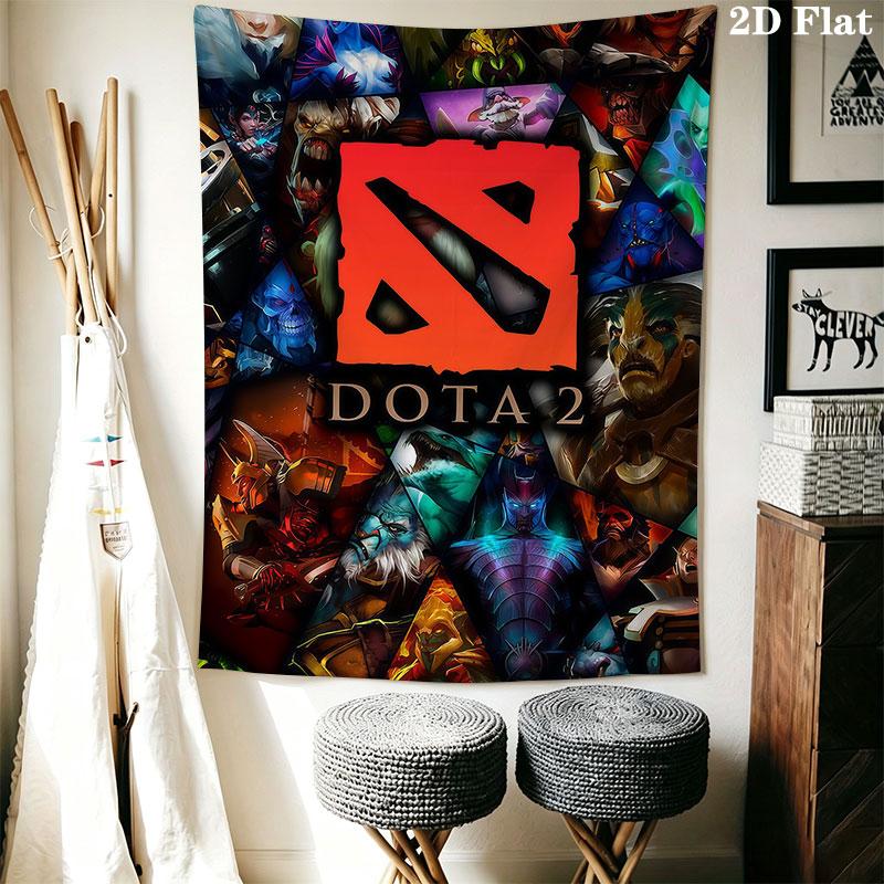 DOTA 2 Wall Hanging Printed Fabric Blanket Decorative Tapestries for Bedroom Living Room Home Decor