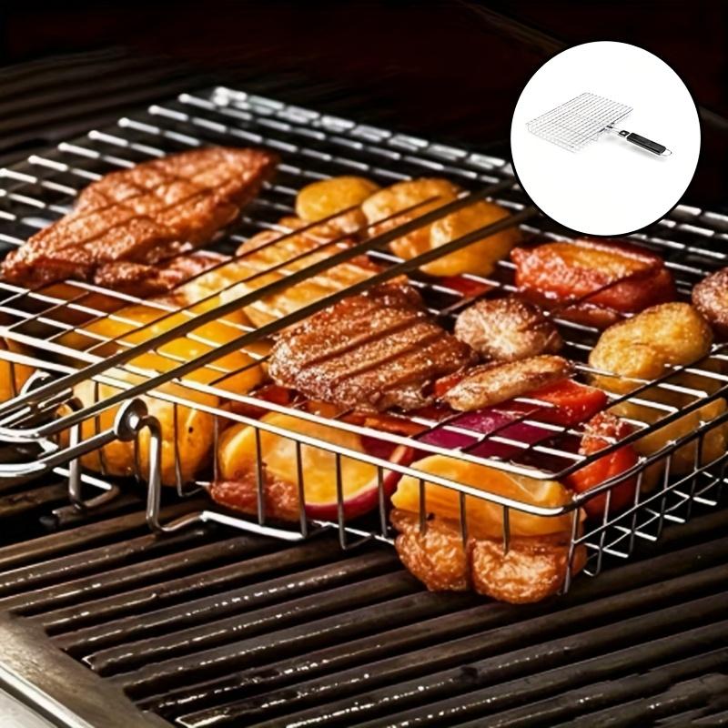 Foldable Handle Barbecue Grill Basket Outdoor Multifunctional Tool Grilling Fish Meat Corn Vegetables Home Garden BBQ Accessory
