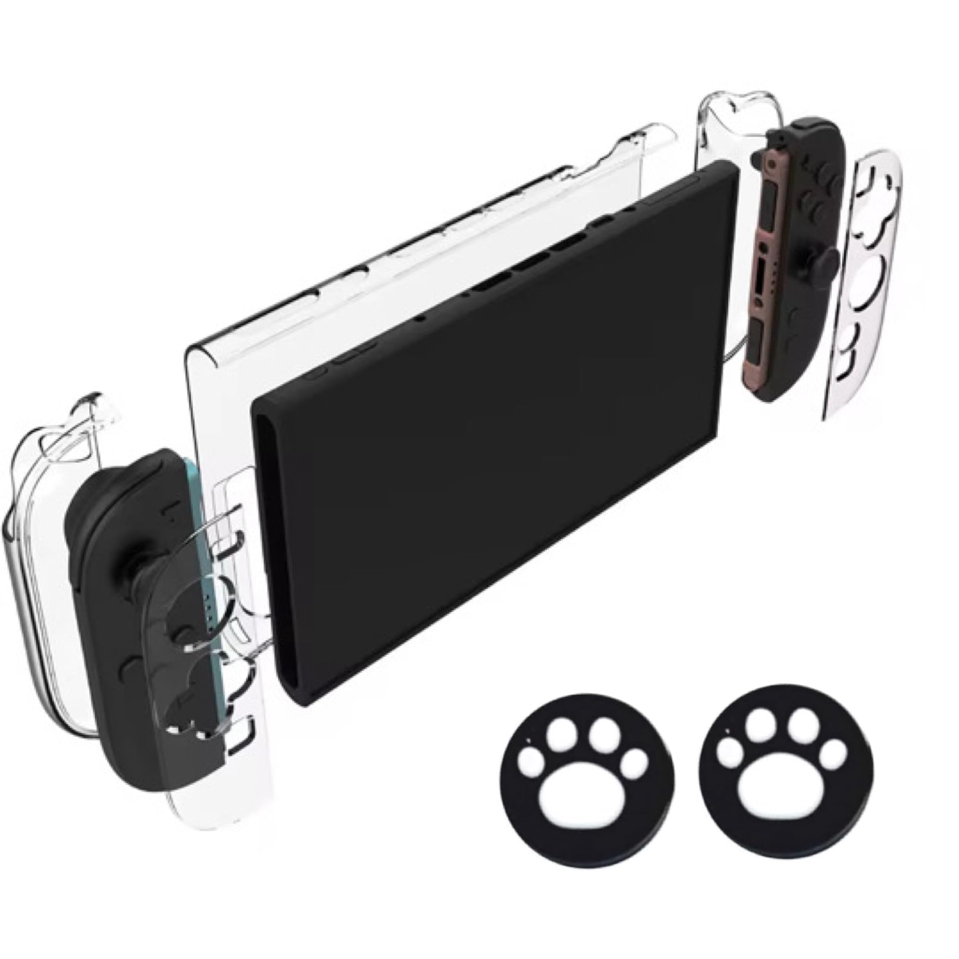 

Switch 2 SWITCH2 case cover clear hard case with stick dock accessory protective 2 transparent clear [For only] Joy-Con caps, compatible, lightweight, розовый