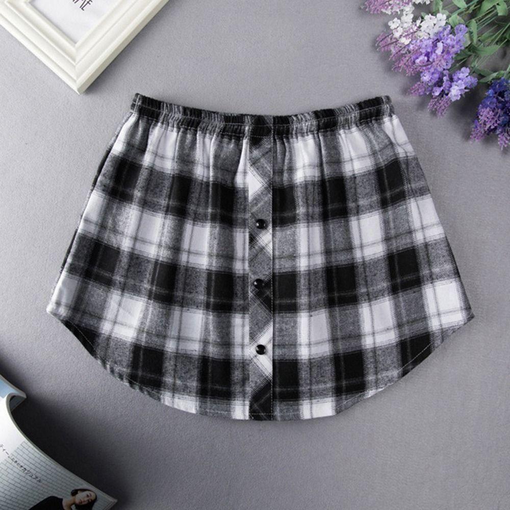 Sweater Decorative Plaid False Skirt Tail Underskirt Clothing Decoration Skirt Shirt Extenders