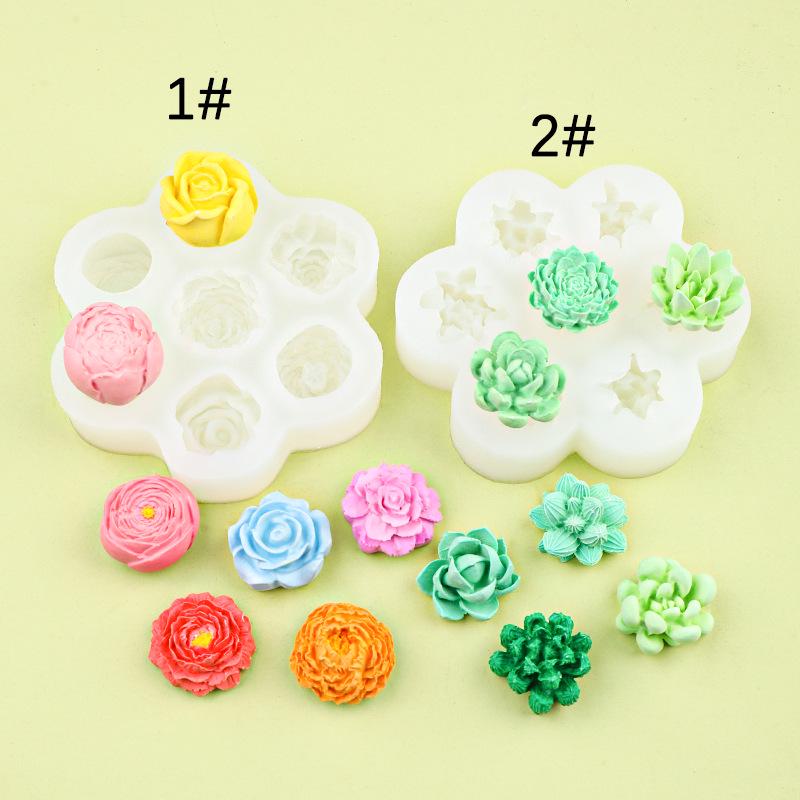 Aroma Candle and Chocolate 3D Rose Peony Silicone Mold for DIY Car Freshener