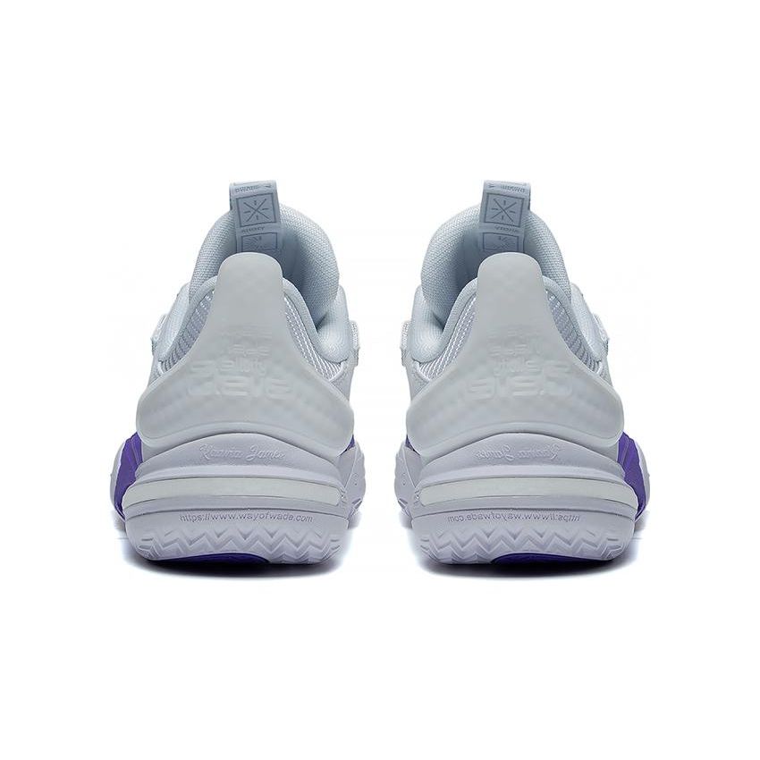 Li Ning All City 11 Youth Edition Snow Mountain Shock Absorption Non-Slip Wear-Resistant Low-Top Basketball Shoes Kids Sneaker Gray Purple ABPT049-2