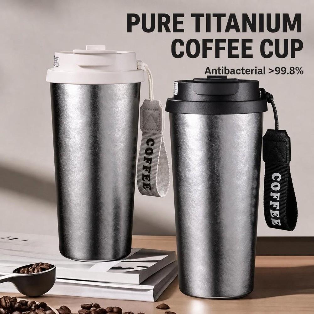 Pure Titanium Coffee Cup Lightweight Water Bottle Light Luxury Insulated Coffee Cup  Outdoor