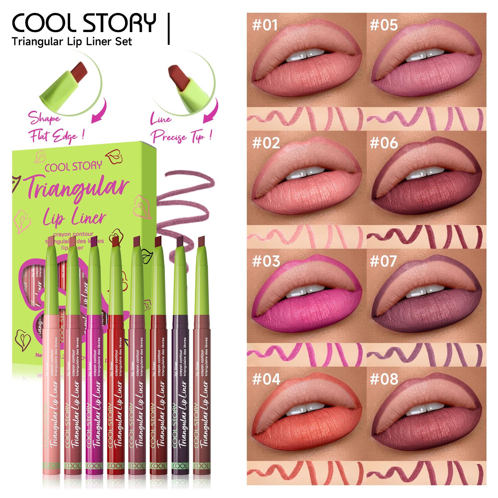 

Triangular Slant 8 Matte Lip Liner Set Out To Outline The Outline Is Not Easy To Take Off The Makeup, Silky Lipstick Lipstick Makeup