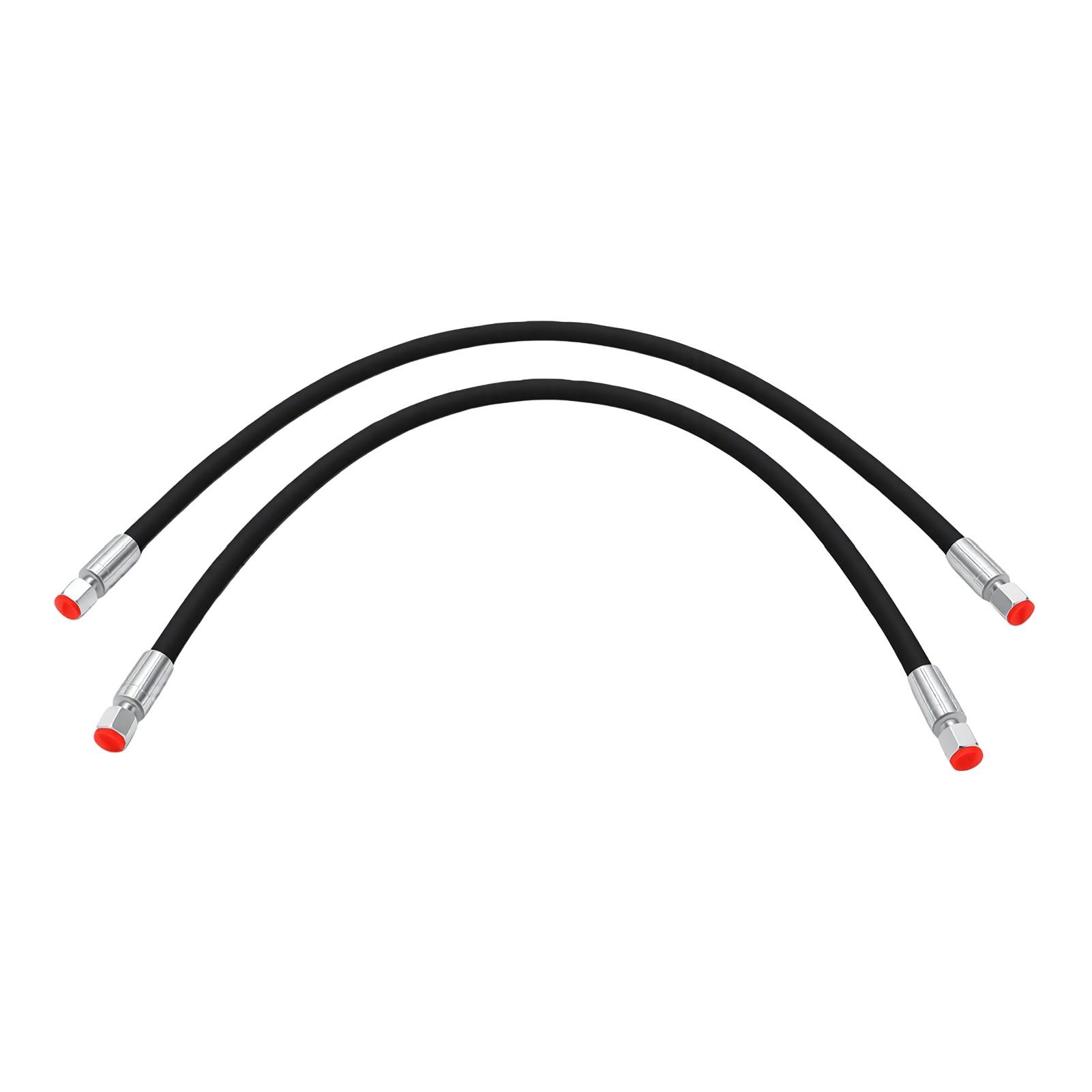 Tomtop Jms Unisex 2 Pcs Mini Excavator Hydraulic Hoses 32In High Pressure Rubber Hoses 1 4 Inch Connector 60Mpa 8702Psi