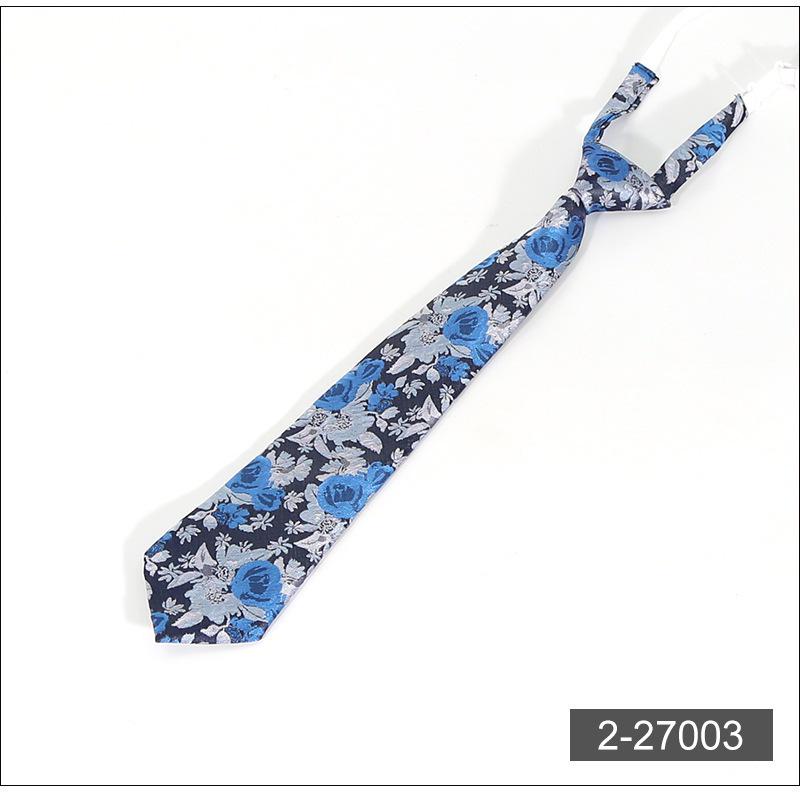 Cashew Flower Men's No-Tie Zipper Shirt Tie for Uniforms