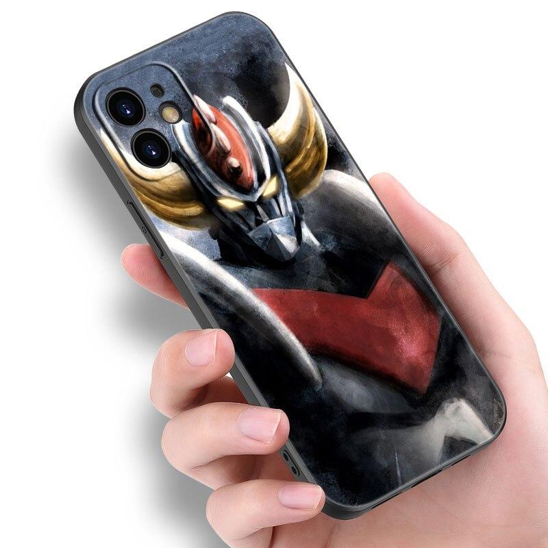 UFO Roboter Grendizer Telefon Fall Für Apple iPhone 14 13 12 Mini 11 Pro Max 7 8 XR X XS 7 8 Plus SE 2020 2022 Schwarze Abdeckung