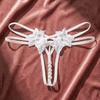 Hollow-out Pearl Lace Underwear Open Crotch Mesh Lace Briefs Sweet Women's Thong  Summer Spring