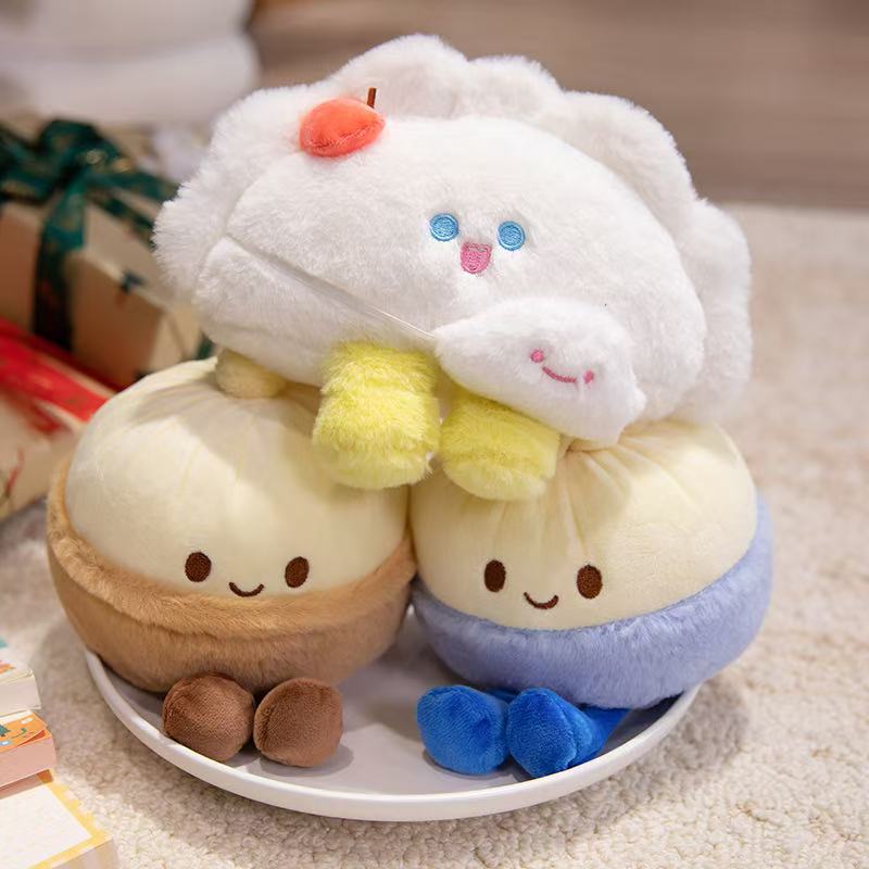 20/30cm Simulation Dumpling Doll Plush Toy Handmade Doll Cartoon Anime Cute Pillow Cushion Family Children Birthday Gift Doll