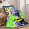 Two Stylized Characters In Dynamic Poses with Neon-lit Urban Backdrop. for All Seasons Blanket Lunch Break Throw Gift
