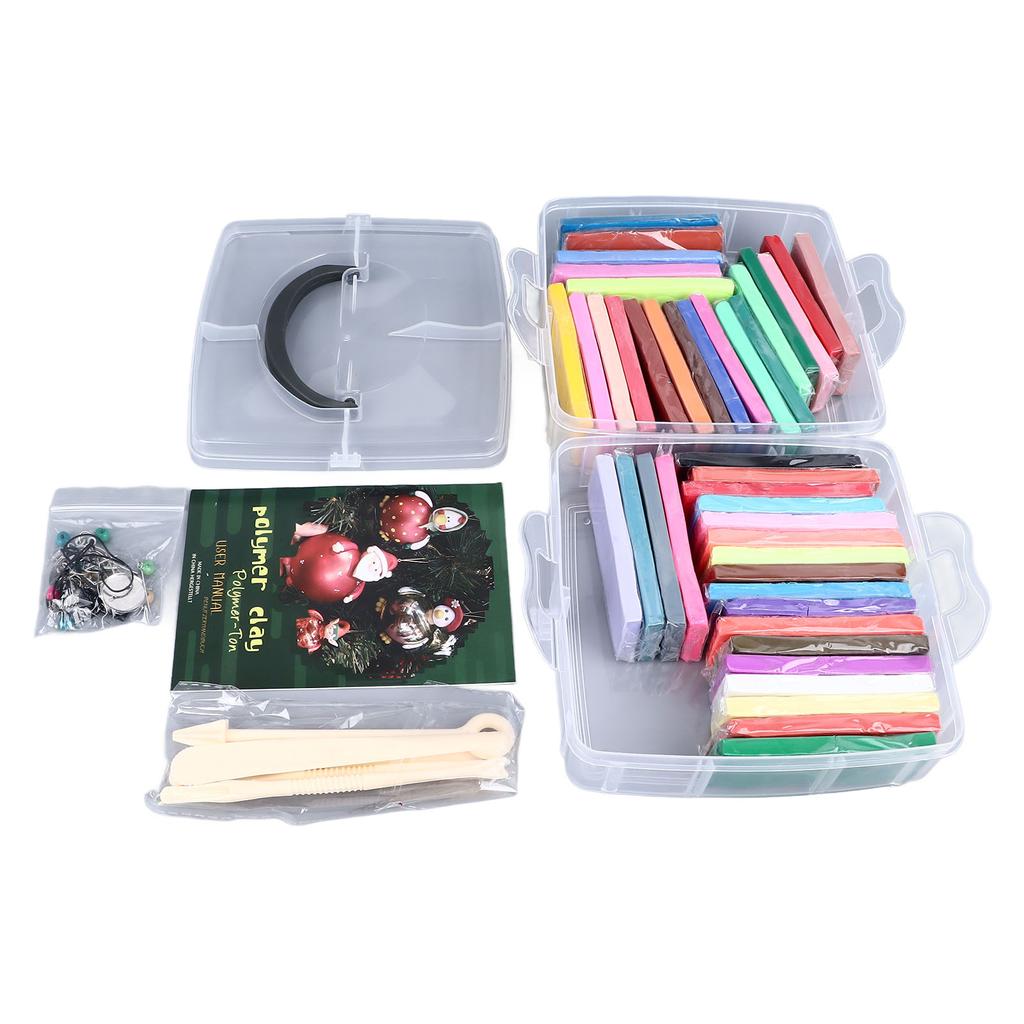 Kit Lut Polimeric 42 Culori 5 Unelte Spatulă Jucărie Educativă pentru Copii Set Lut de Modelaj pentru 3 Ani