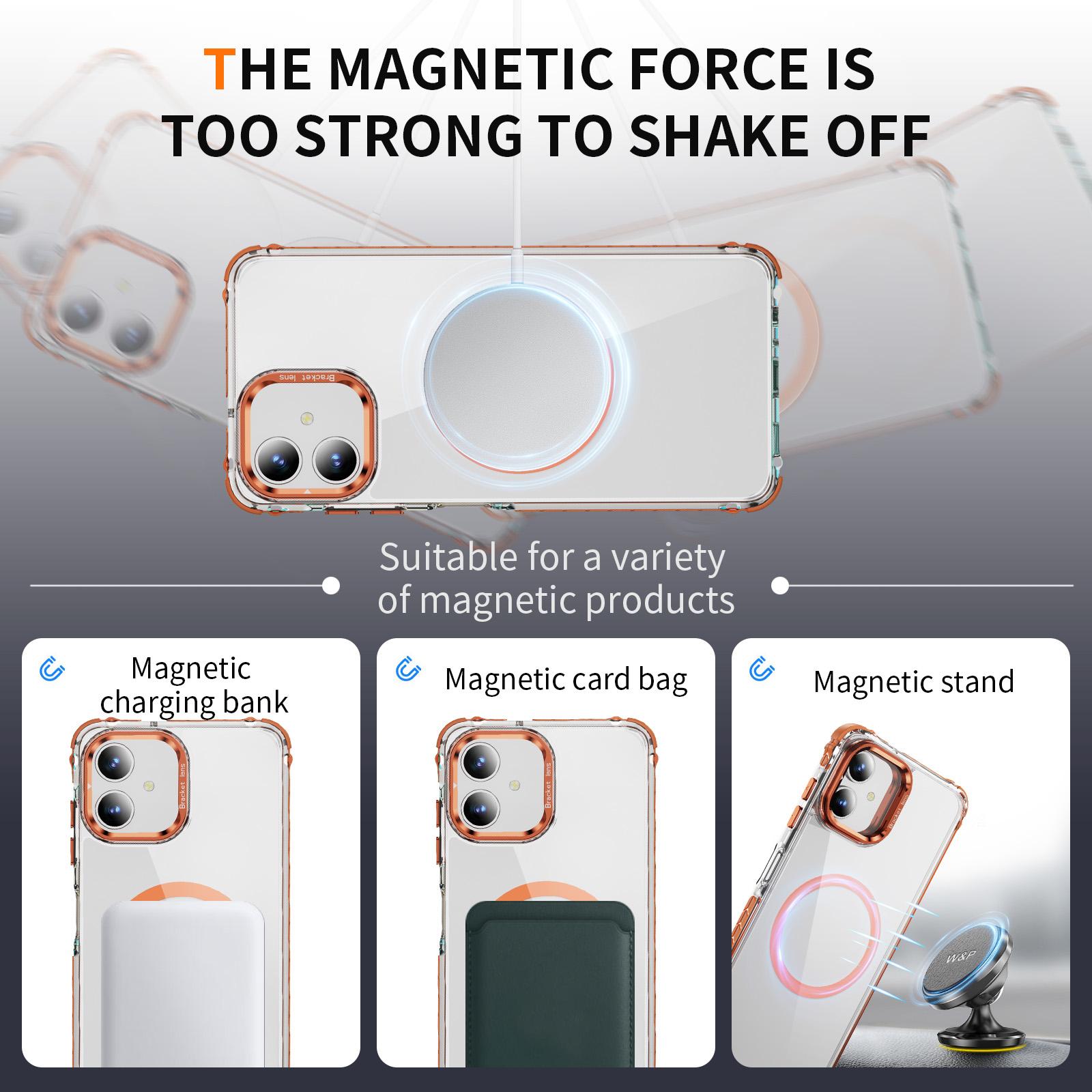 

For Samsung Galaxy A06 4G Clear Phone Case with Lens Kickstand Cover Compatible with MagSafe Black